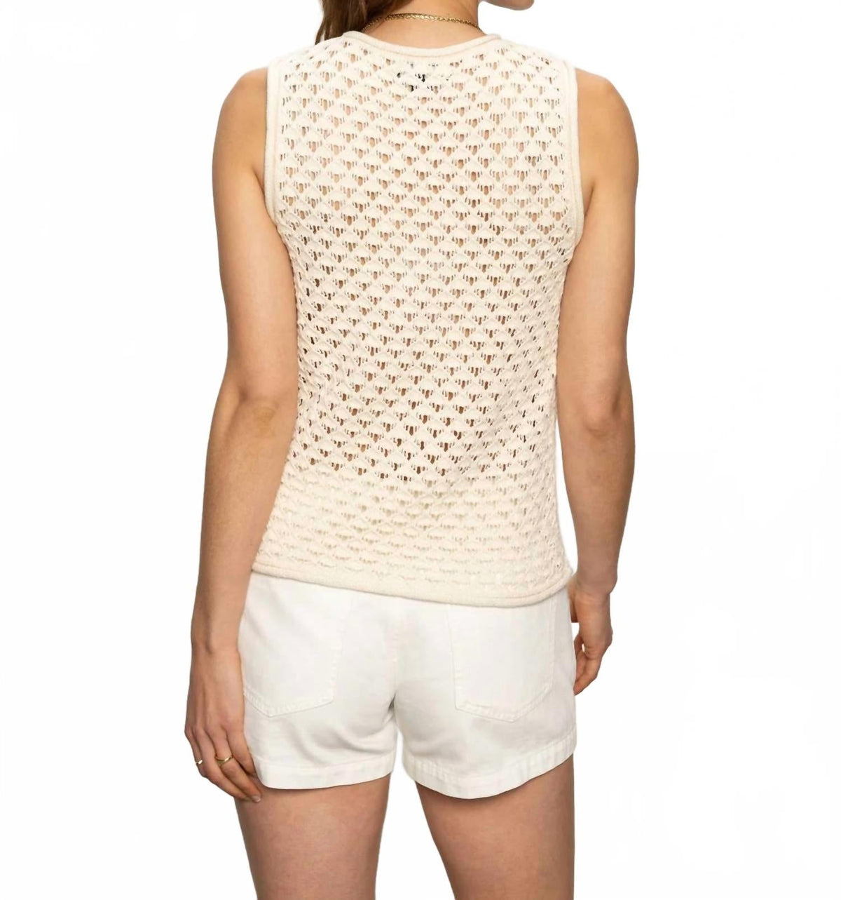 Crochet Shell Sweater In Natural