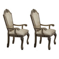 Elegant Wooden Frame Dining Armchairs Set of 2
