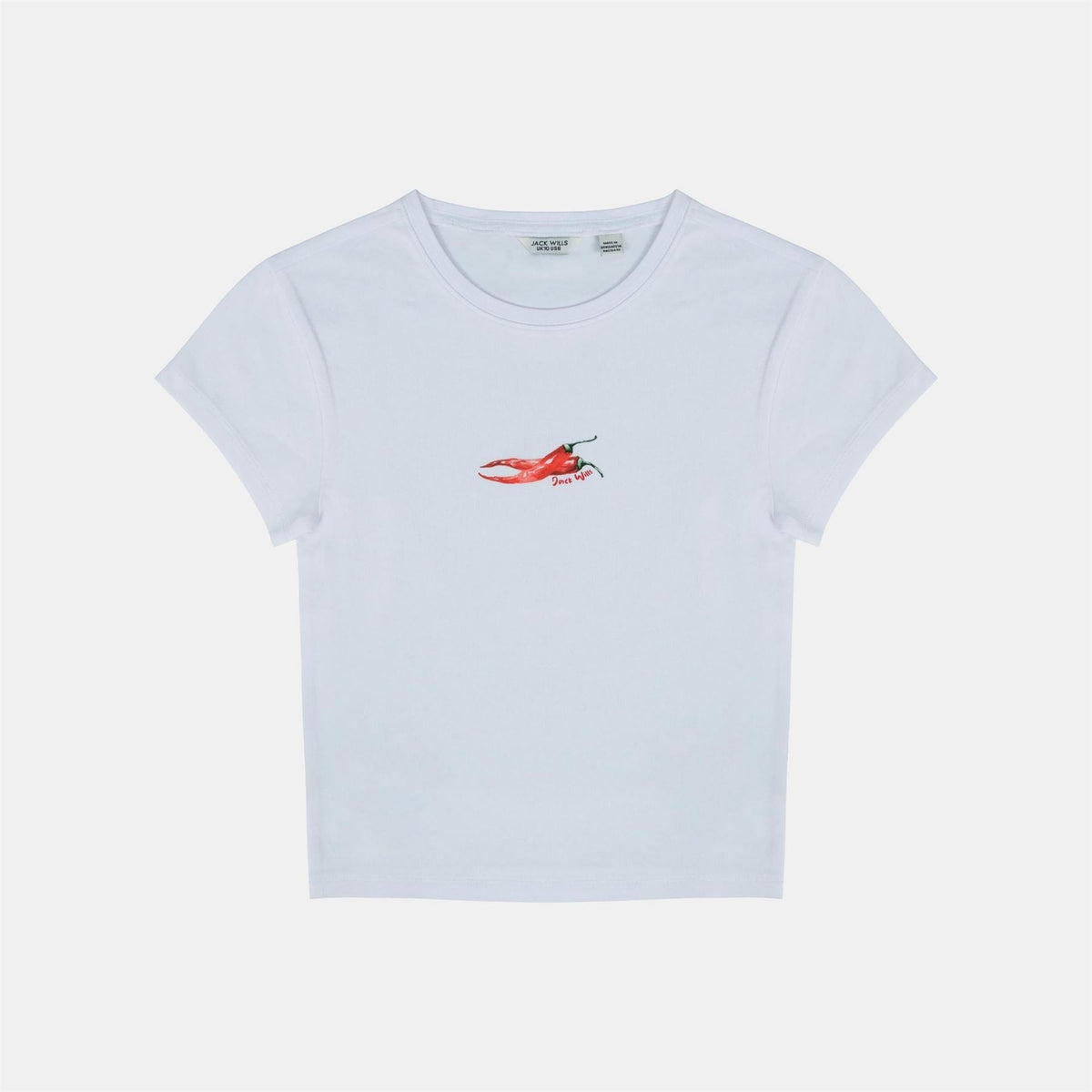 Jack Wills Graphic Cotton Short Sleeve Crew Neck Print Crop Top