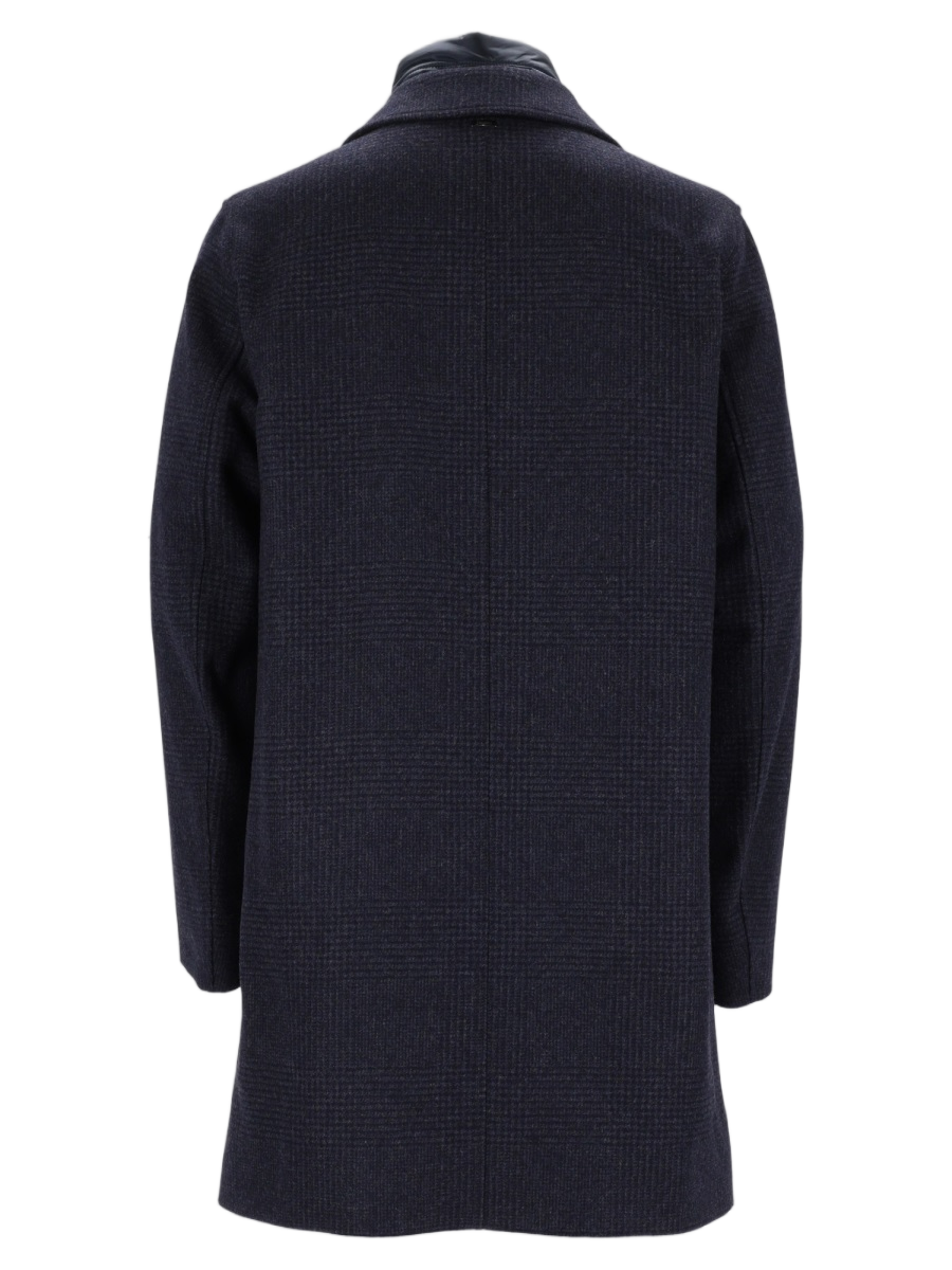 Tailored Dark Blue Zip-Layer Coat