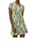 Upf 50+ Luxletic Cayo Costa Pleated Dress In Multi Lil Palm Prowl