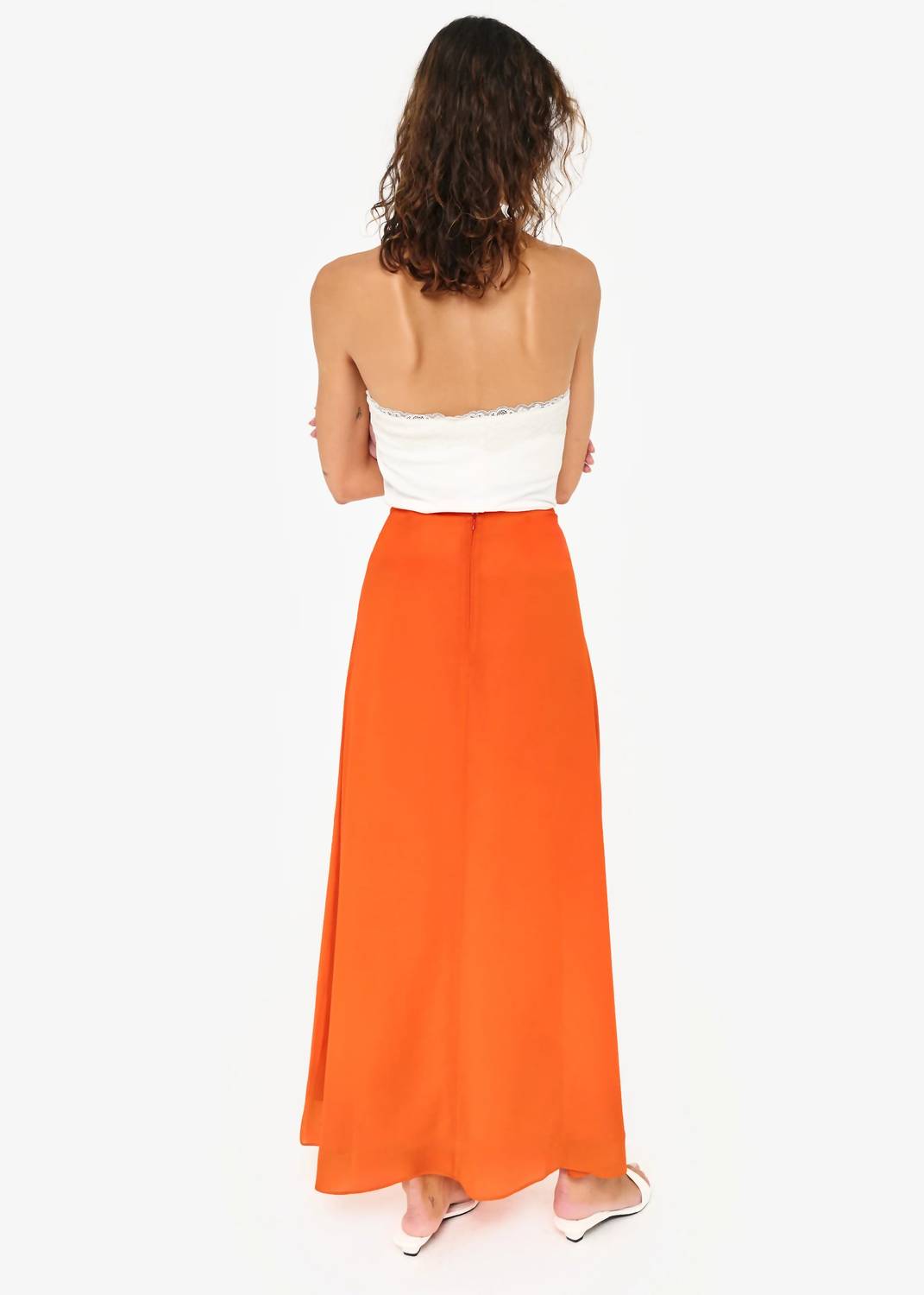 Bahia Chiffon Skirt In Clementine