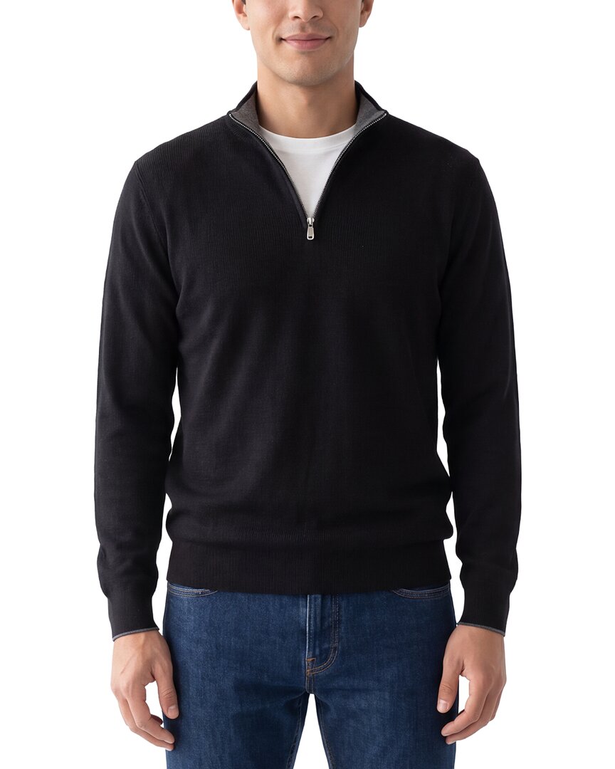 Raffi English Rib Wool-Blend 1/4-Zip Sweater