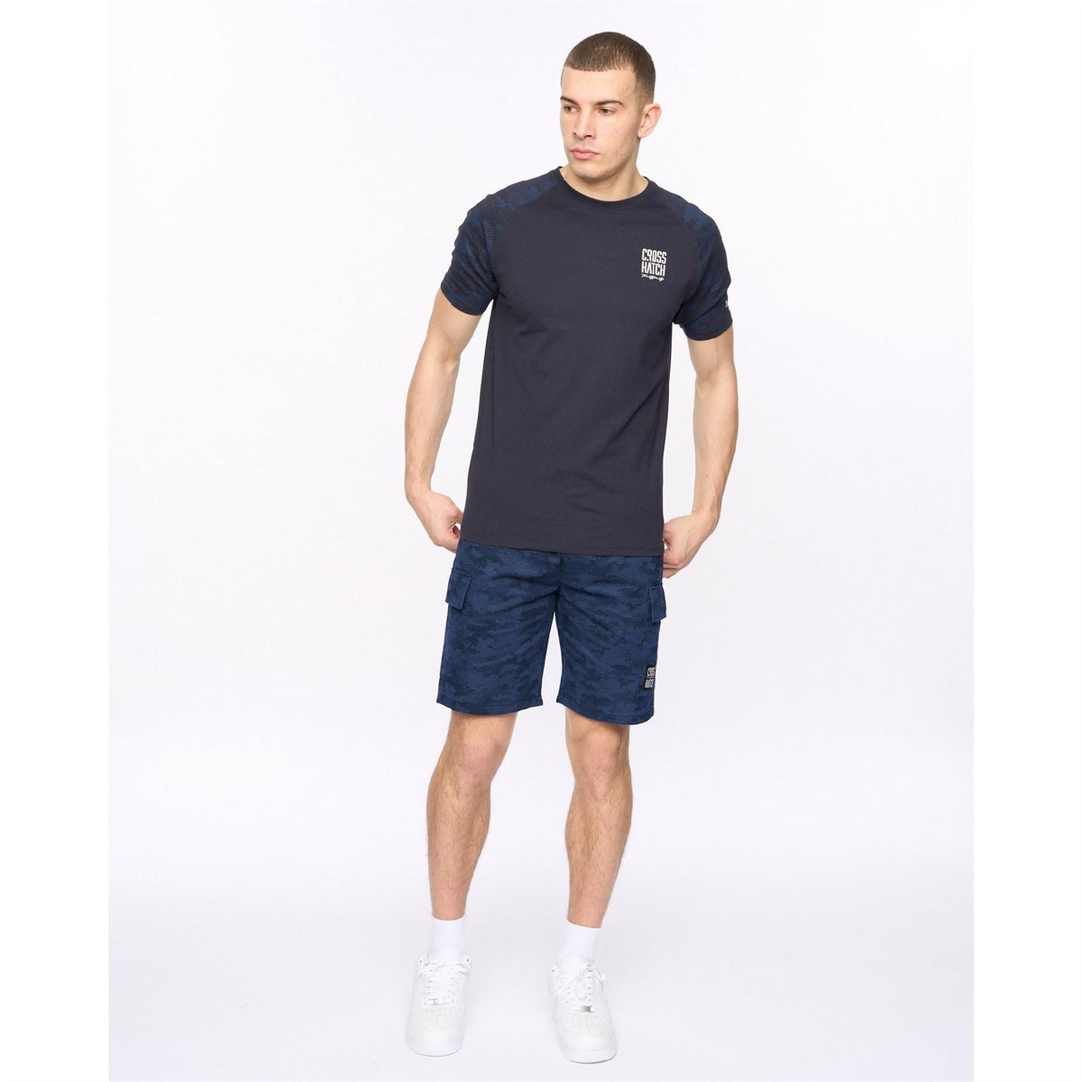 Crosshatch Blansmoore Solid Bermuda Shorts with Elasticated Waistband