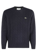 Navy Cable Knit Crewneck Pullover