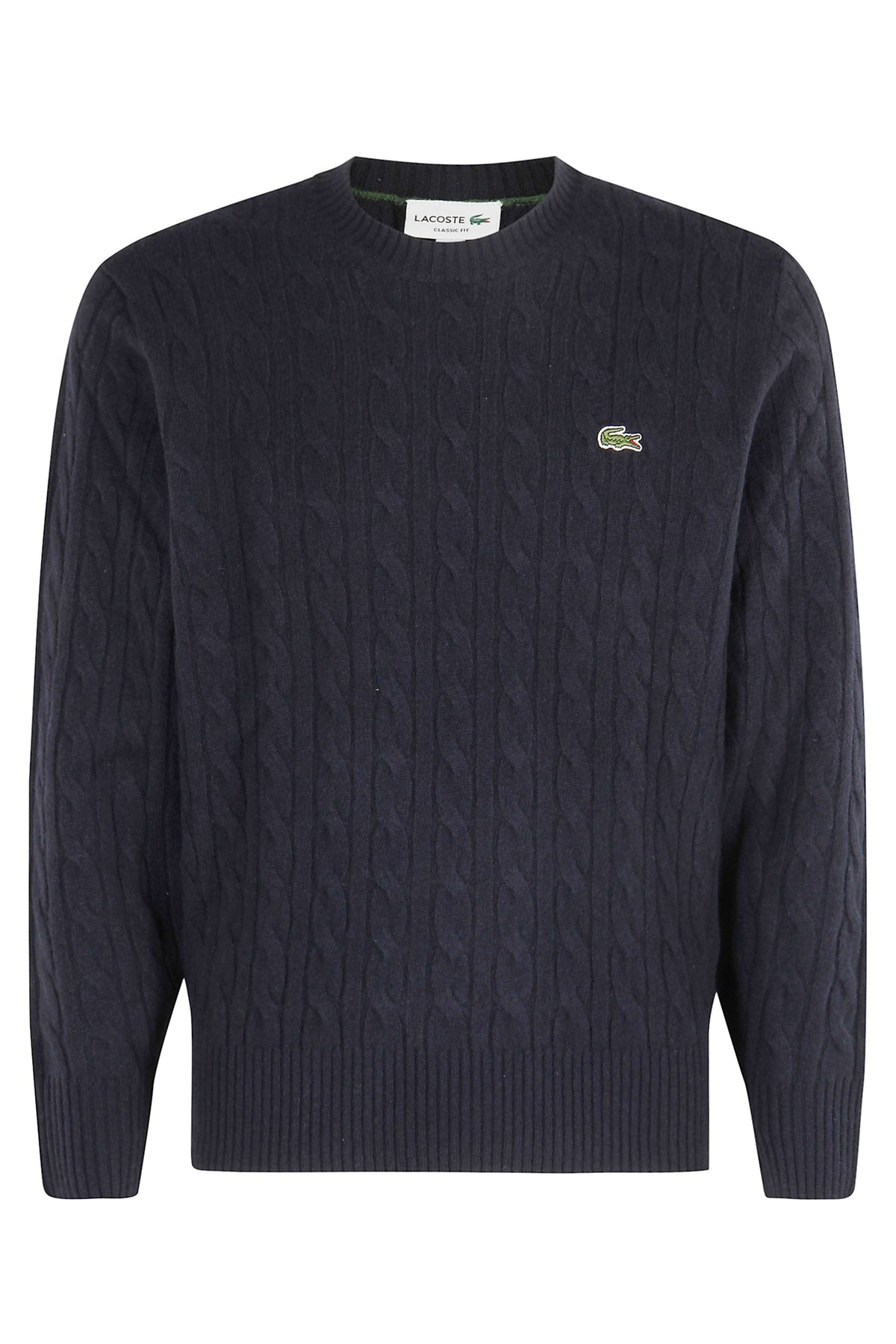 Navy Cable Knit Crewneck Pullover