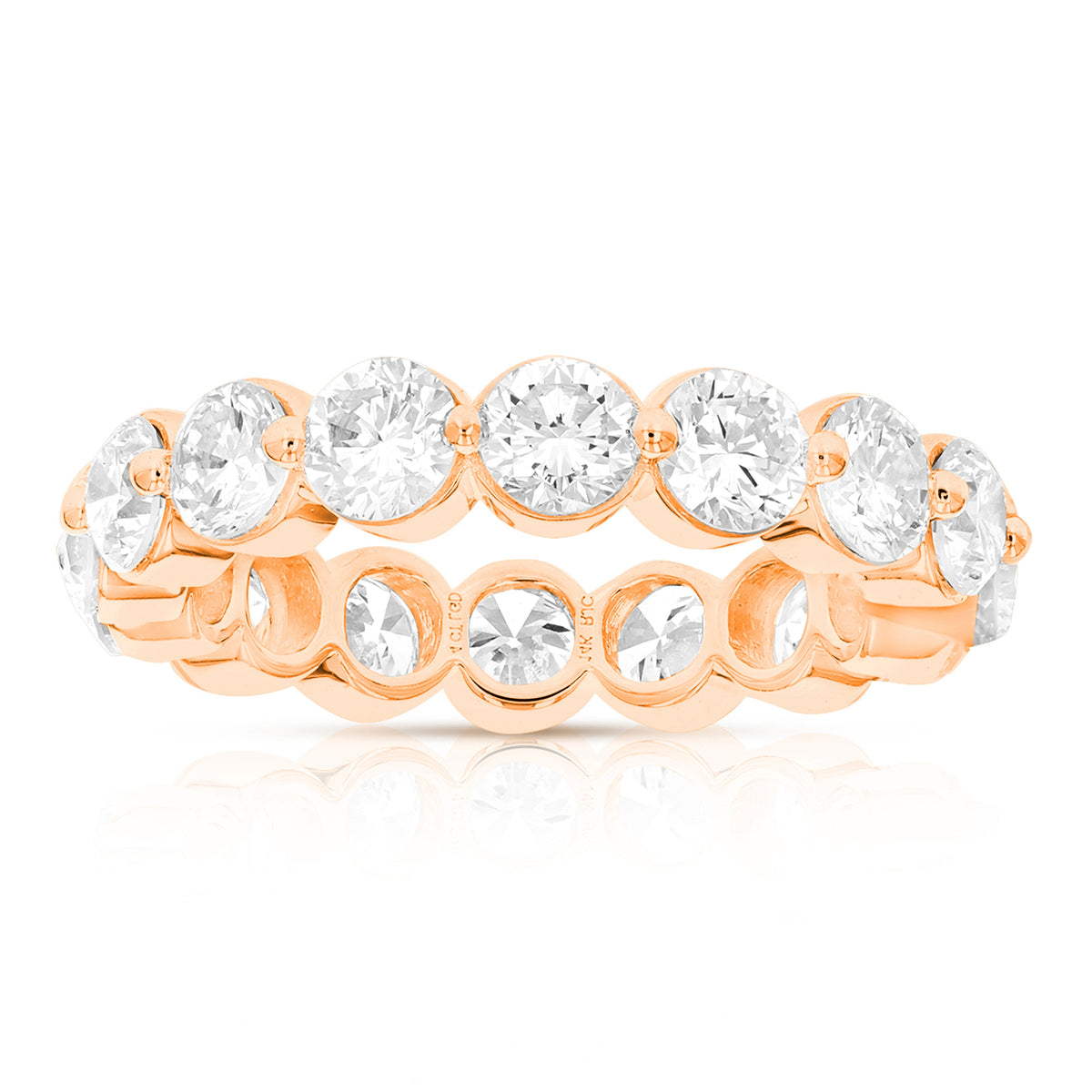 4 cttw Lab Grown Diamond Eternity Ring Wedding Band in 14K Rose Gold For Women