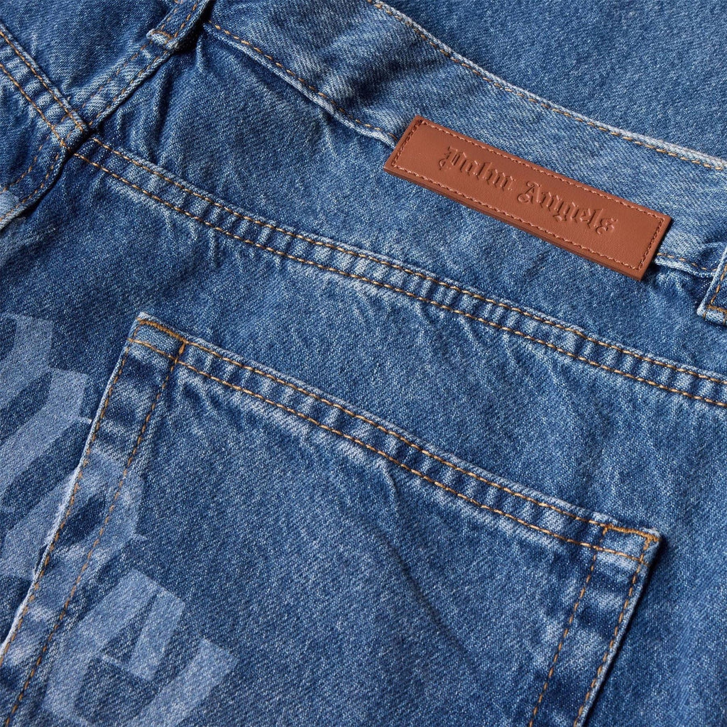 Palm Angels Mens Wide Leg Jeans