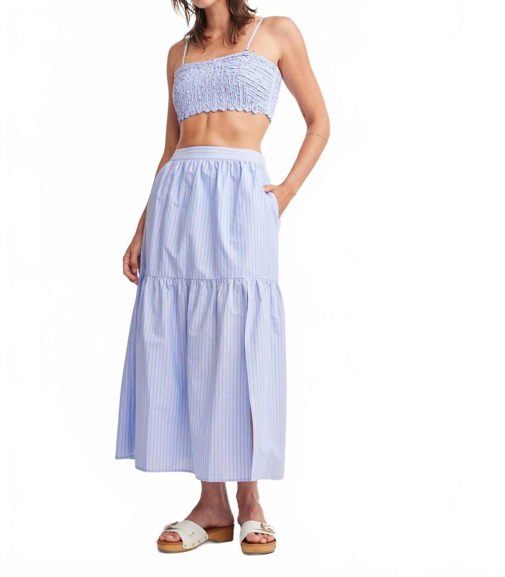 Milani Removable Straps Bandeau Top In Sky/red Stripe