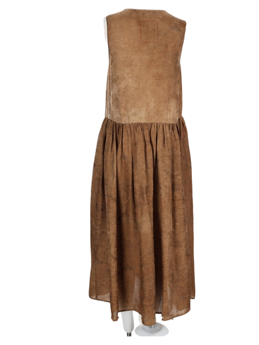 Adral Sleeveless Gathered Waist Viscose-Blend Midi Dress