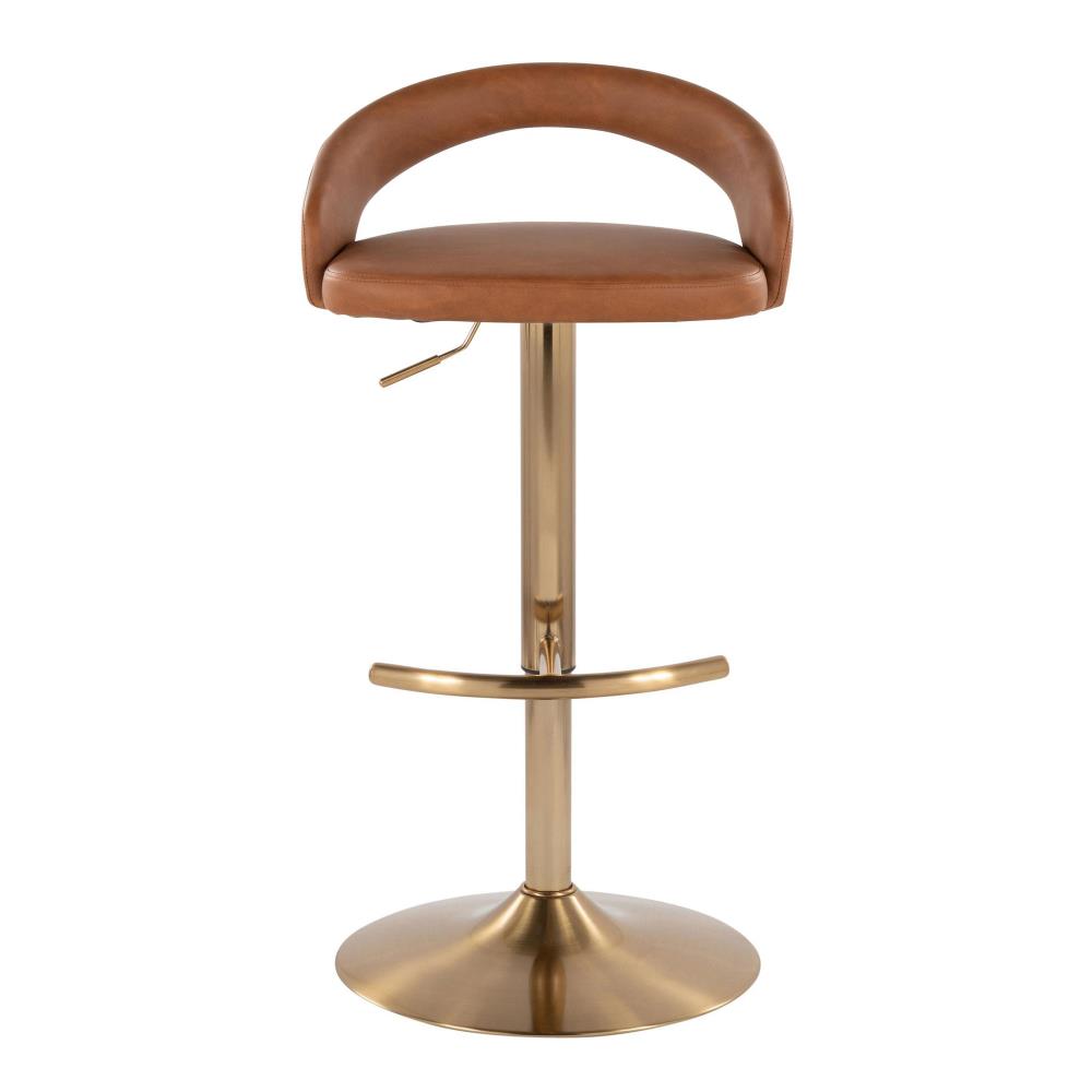 Contemporary Adjustable Bar Chairs with Padded Seating and Elegant Metal Frames