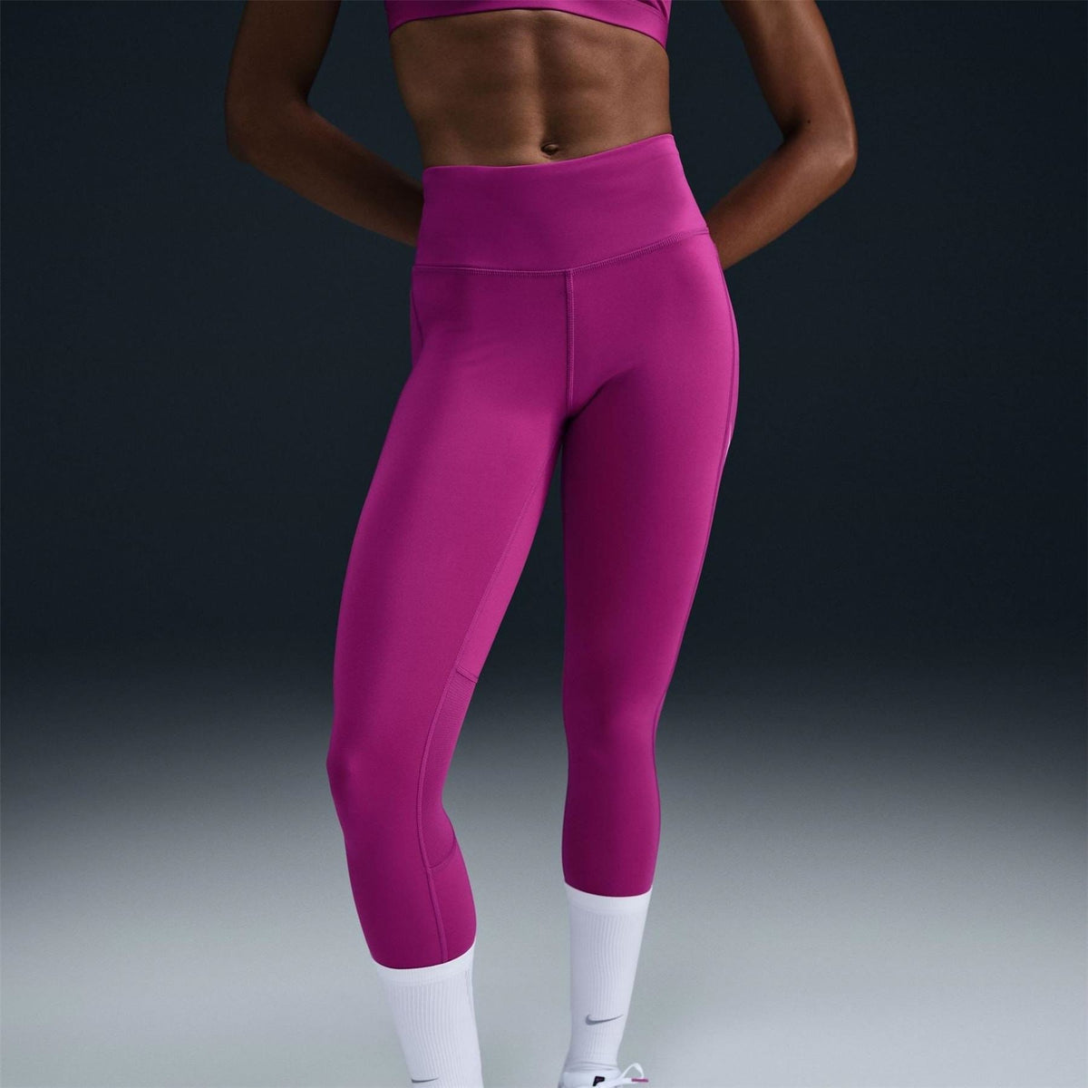 Nike Fast Solid Patterned High Rise Compression Leggings