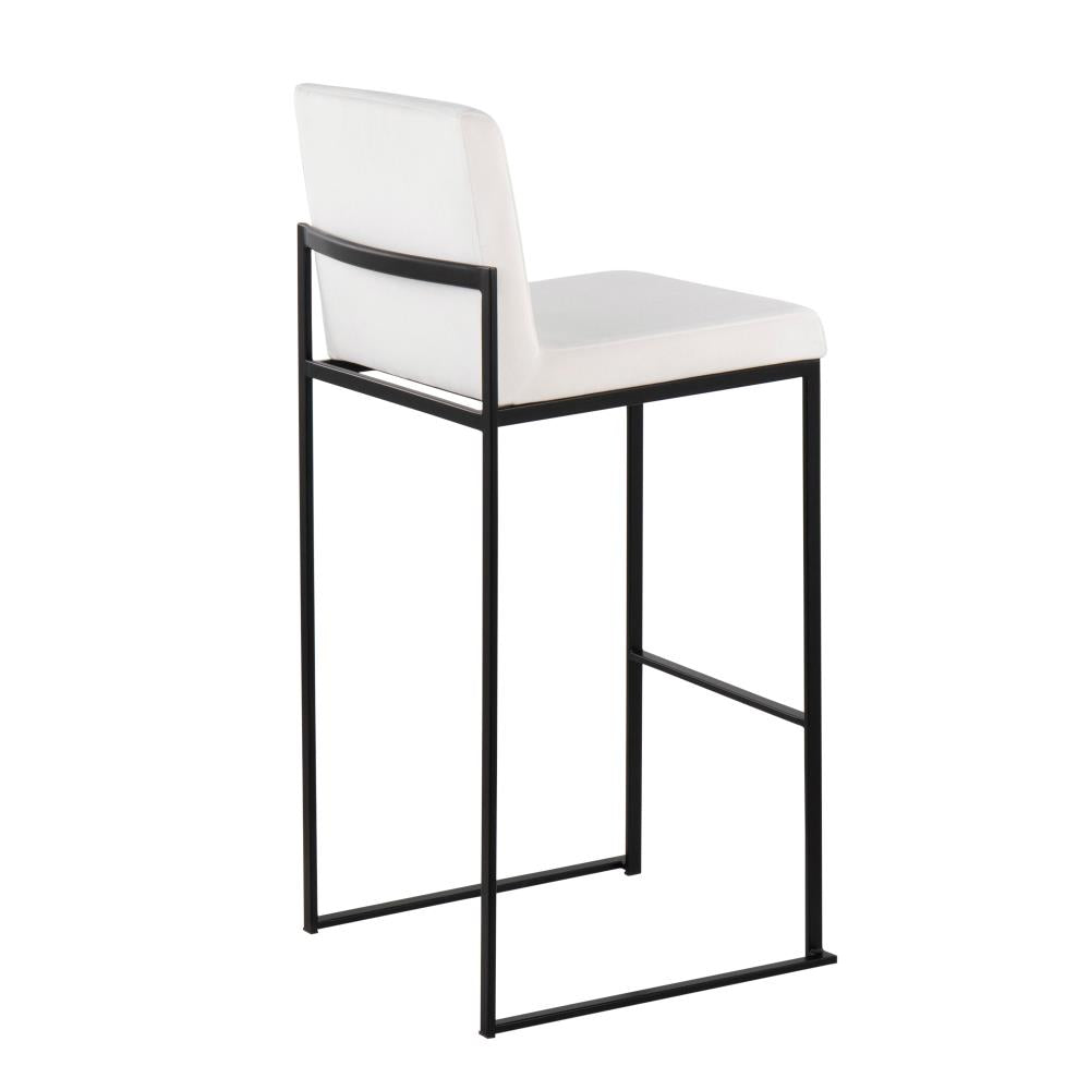 Contemporary Velvet Barstools with High Padded Backrests