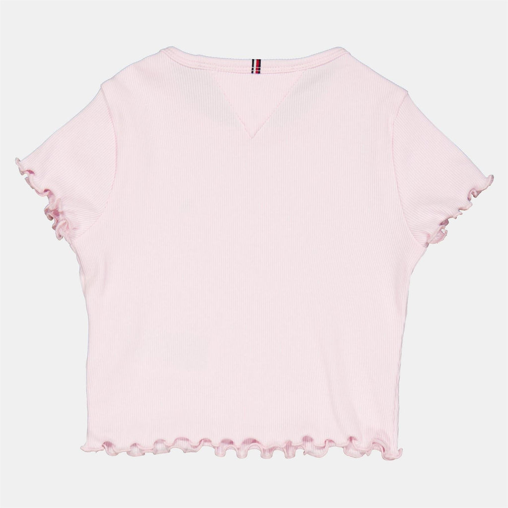 Tommy Hilfiger Essential Cropped Ruffle Sleeve Rib Top