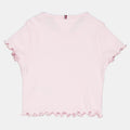 Tommy Hilfiger Essential Cropped Ruffle Sleeve Rib Top