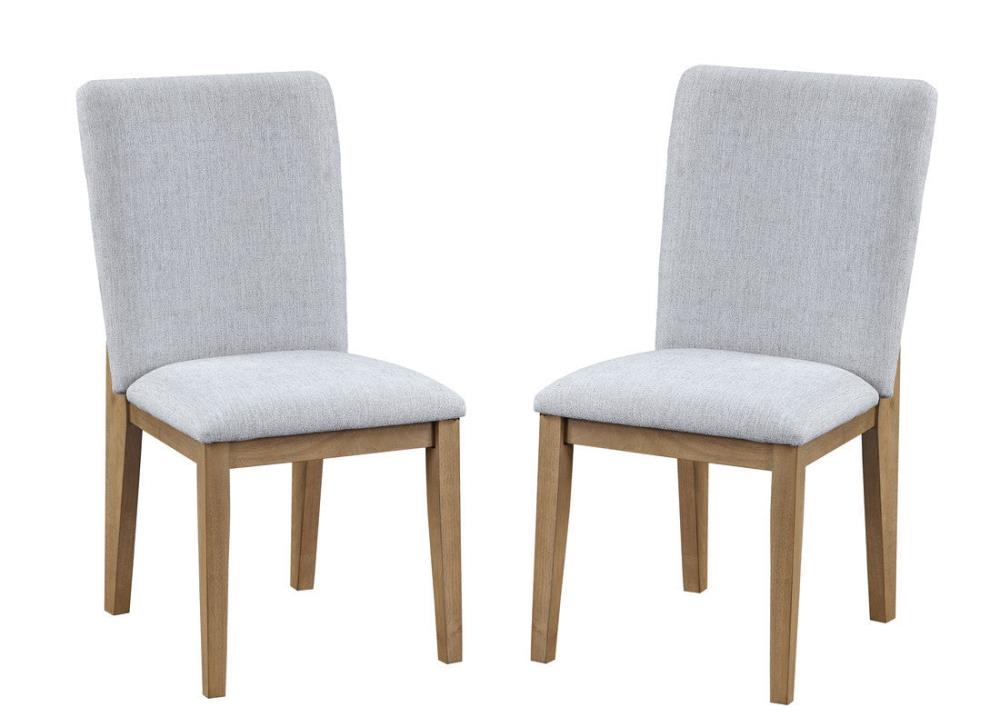 Set of 2 Contemporary Dining Chairs with Textured Upholstery