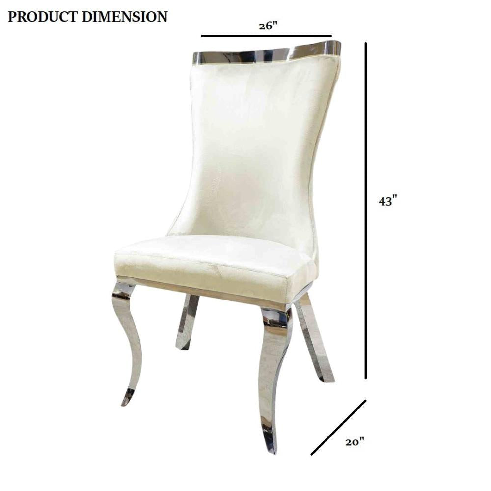 Modern Side Chairs with Decorative Fabric and Metal Legs