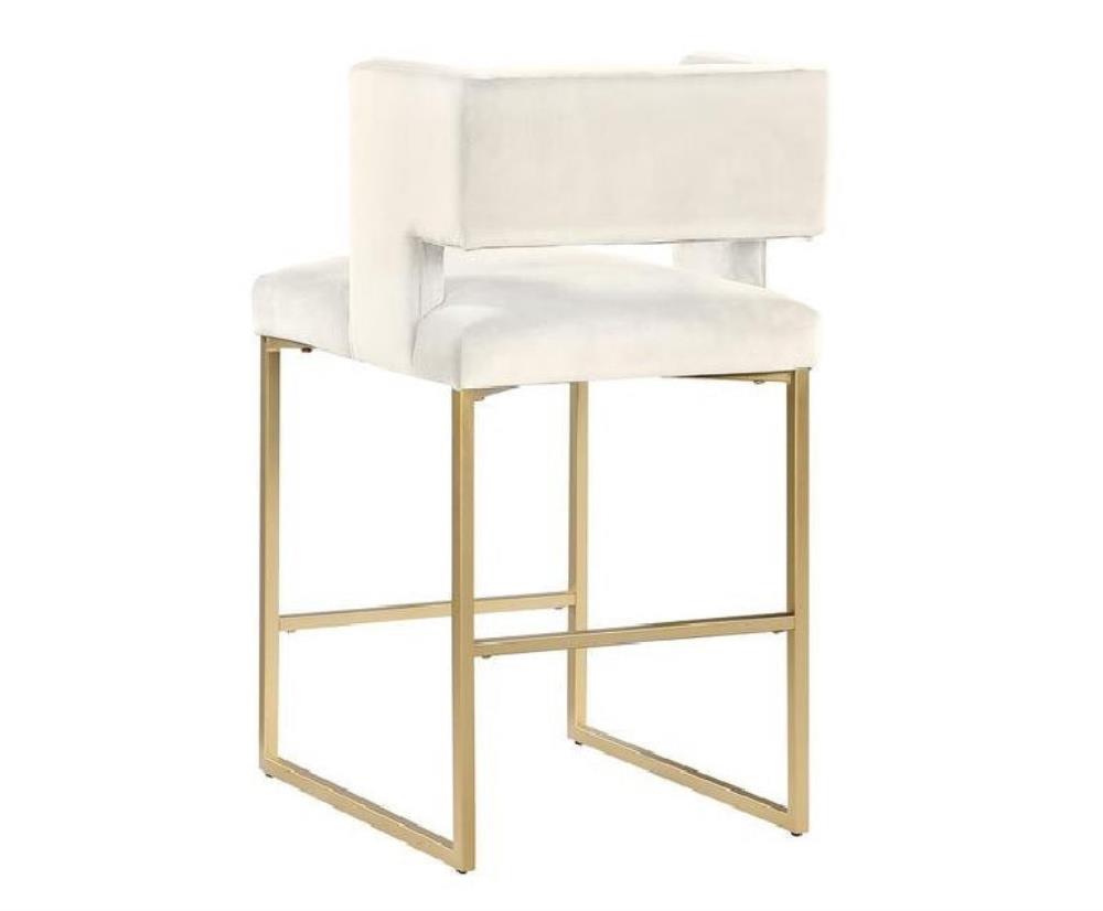 Set of 2 Upholstered Counter Chairs with Supportive Backrests