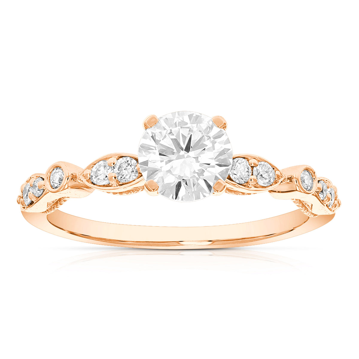 2 cttw Lab Grown Diamond Engagement Ring in 14K Rose Gold For Women