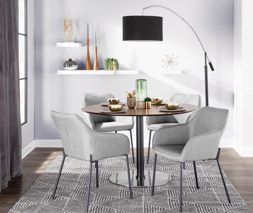 Set of 2 Versatile Dining and Accent Chairs with Fabric Cushions and Durable Metal Frames