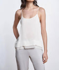 Zanzi Sophisticated Chiffon Camisole In Nouvelle White