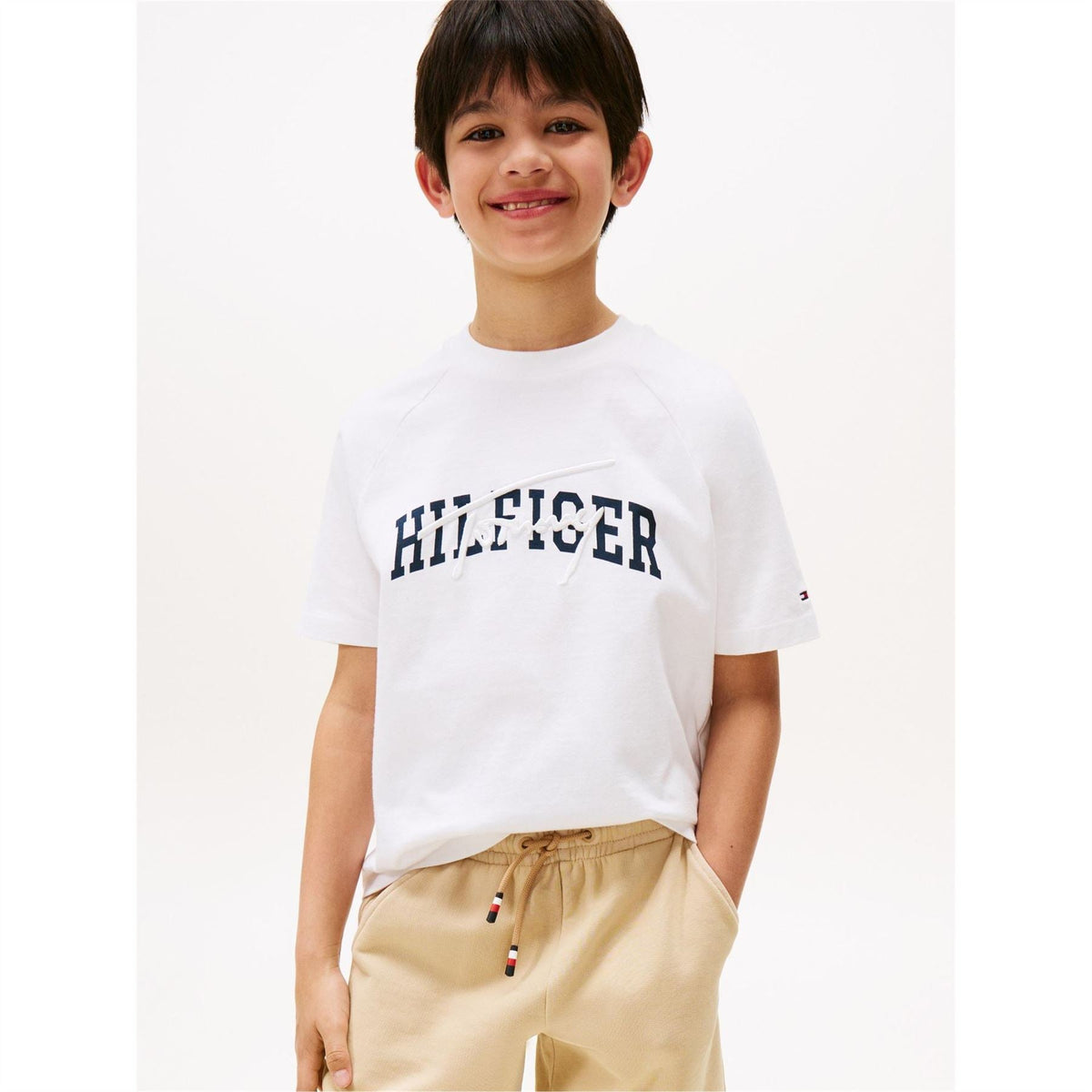 Tommy Hilfiger Script Raglan Sleeve Crew Neck T-Shirt