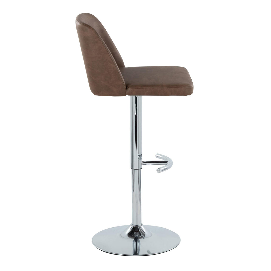 Upholstered Counter Stools with Rounded Footrests Set of 2