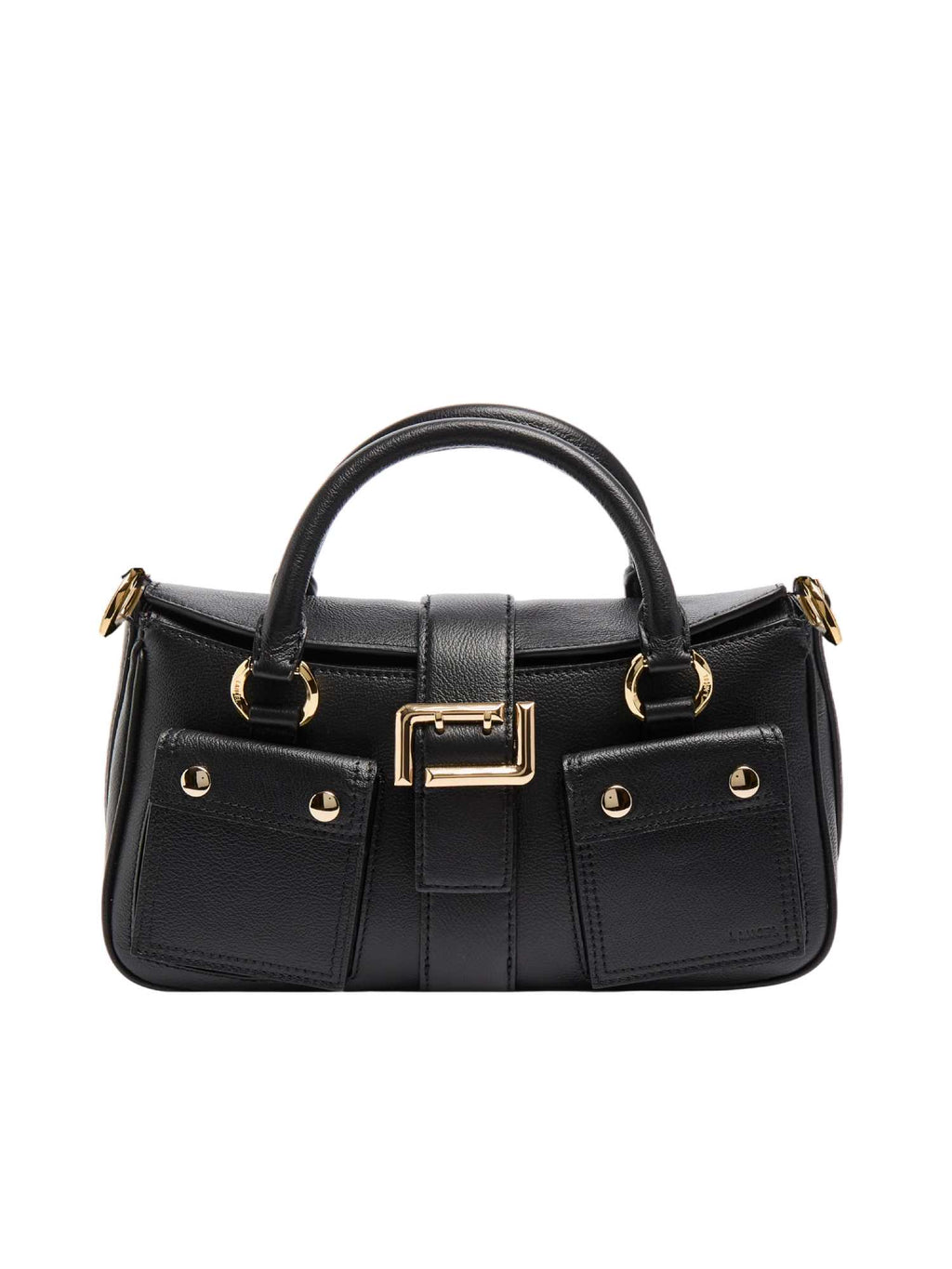 Rectangular Gold-Tone Accent Tote Bag