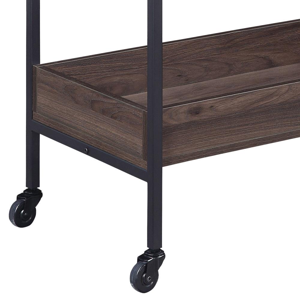 Modern Serving Cart with Open Storage Shelves