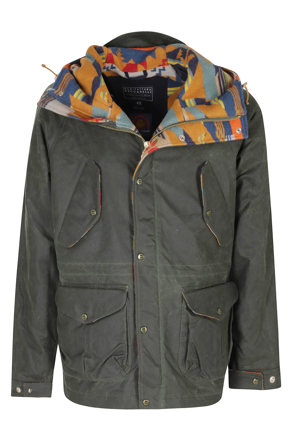 Dark Green Native Waxed Cotton Fisherman Parka
