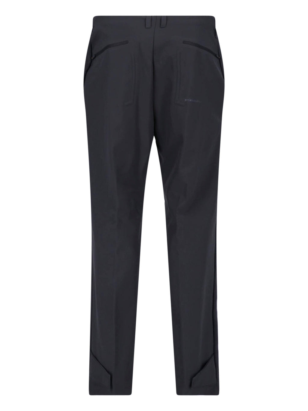 Black Recycled Fabric Tailored Fit Straight-Leg Pants