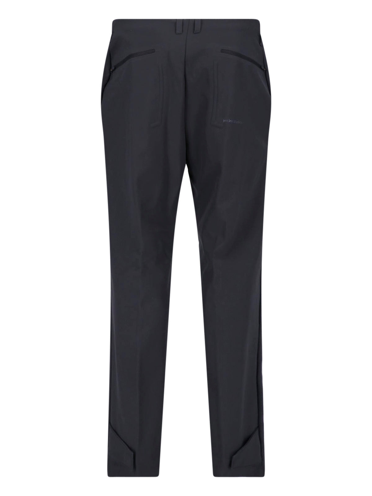 Black Recycled Fabric Tailored Fit Straight-Leg Pants