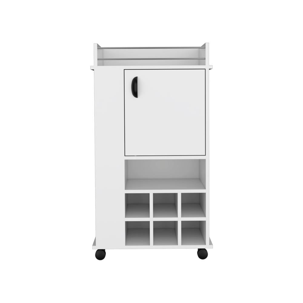 Bar Cart with Wine Bottle Compartments