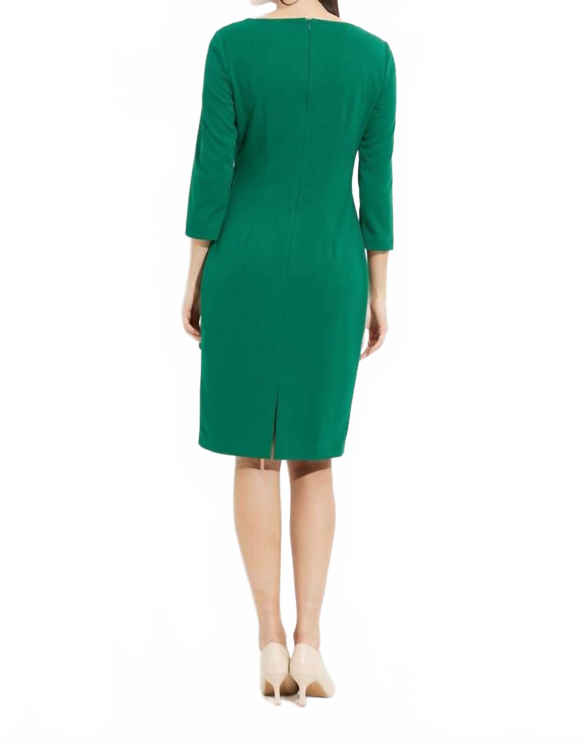 Sheath Knee-Length Dress In True Emerald