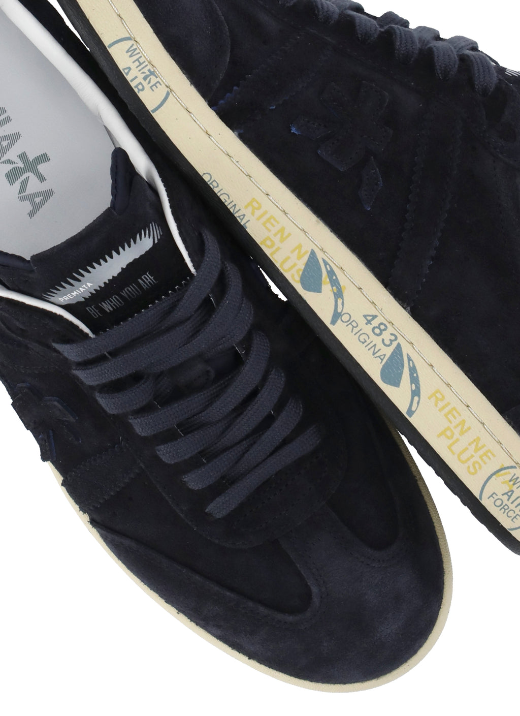 Blue Bonnie 8589 Suede Leather Low-Top Sneakers