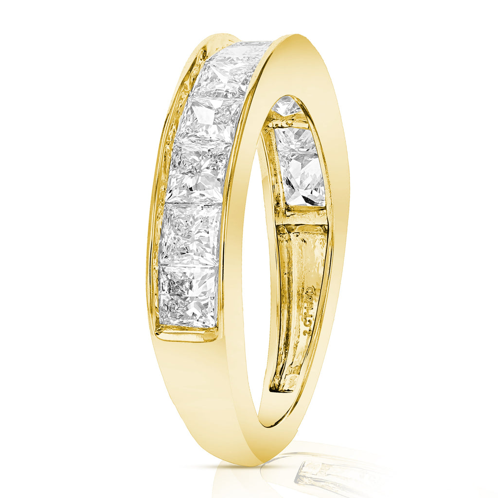 2 cttw Princess Lab Grown Diamond Wedding Band in 14K Yellow Gold For Women