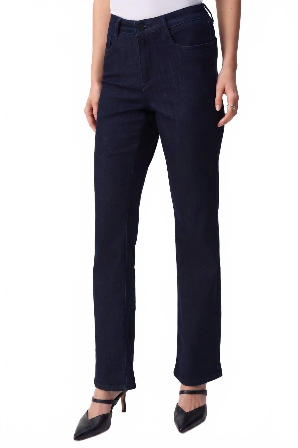 Classic Bootcut Stretch Jeans In Dark Denim Blue