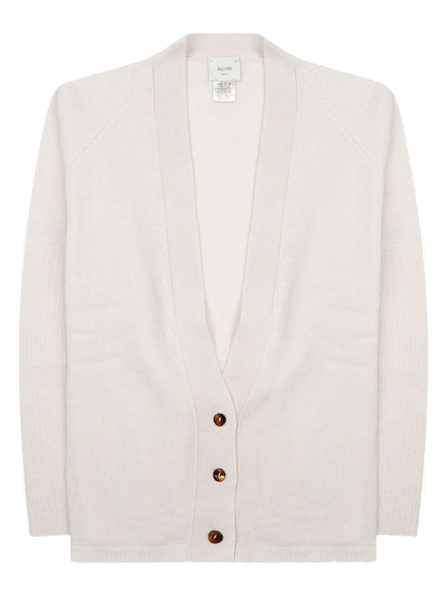 Lightweight Deep V-Neck Merino Wool-Cashmere Cardigan