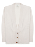 Lightweight Deep V-Neck Merino Wool-Cashmere Cardigan