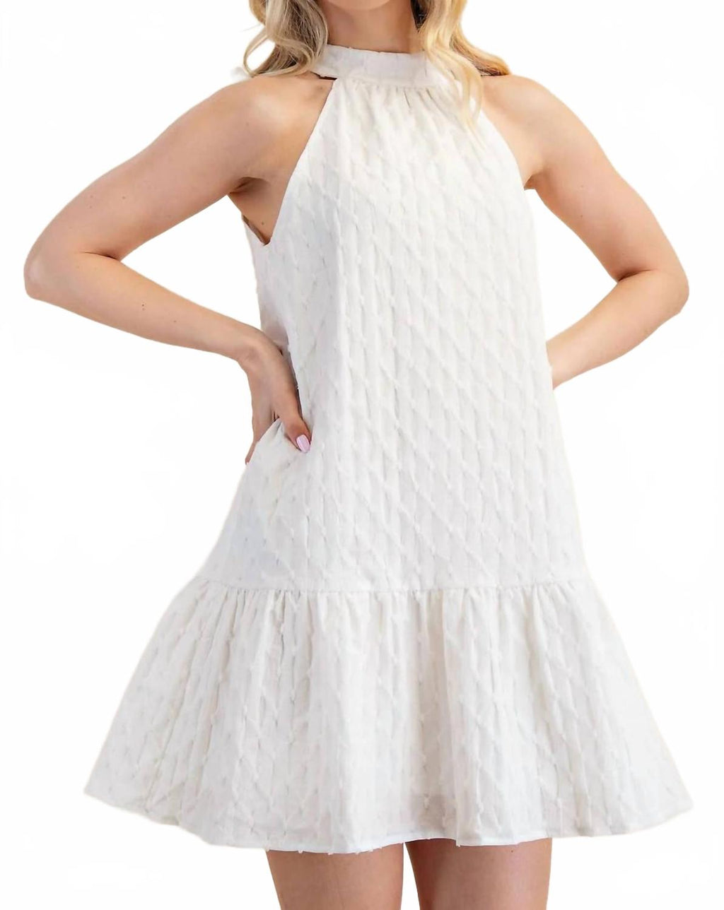 Sugar Bow Mini Dress In White