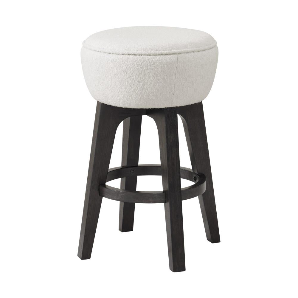 Set of 2 Wooden Backless Bar Stools with Cushioned Seats