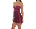 Strapless Sweetheart Mini Dress In Plum