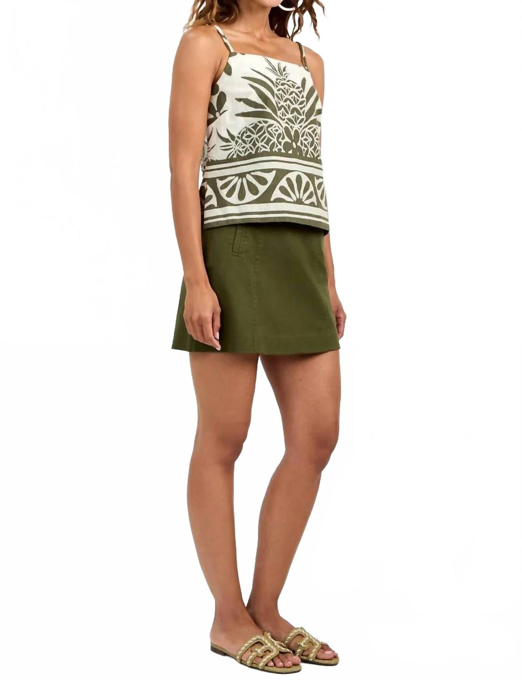 Marita Sleeveless Top In Jungle Green
