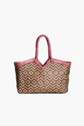 Women's Crudelia Tote Bag In Pink/natural/olive