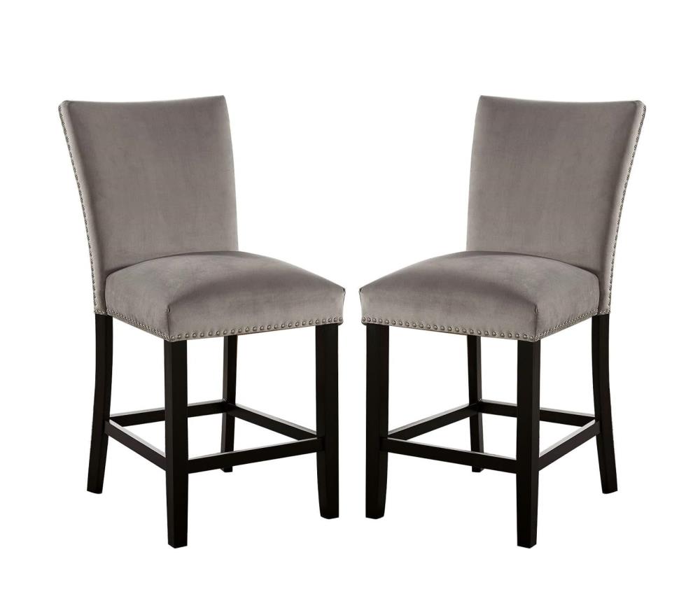 Set of 2 Modern Dining Counter Chairs with Padded Seats