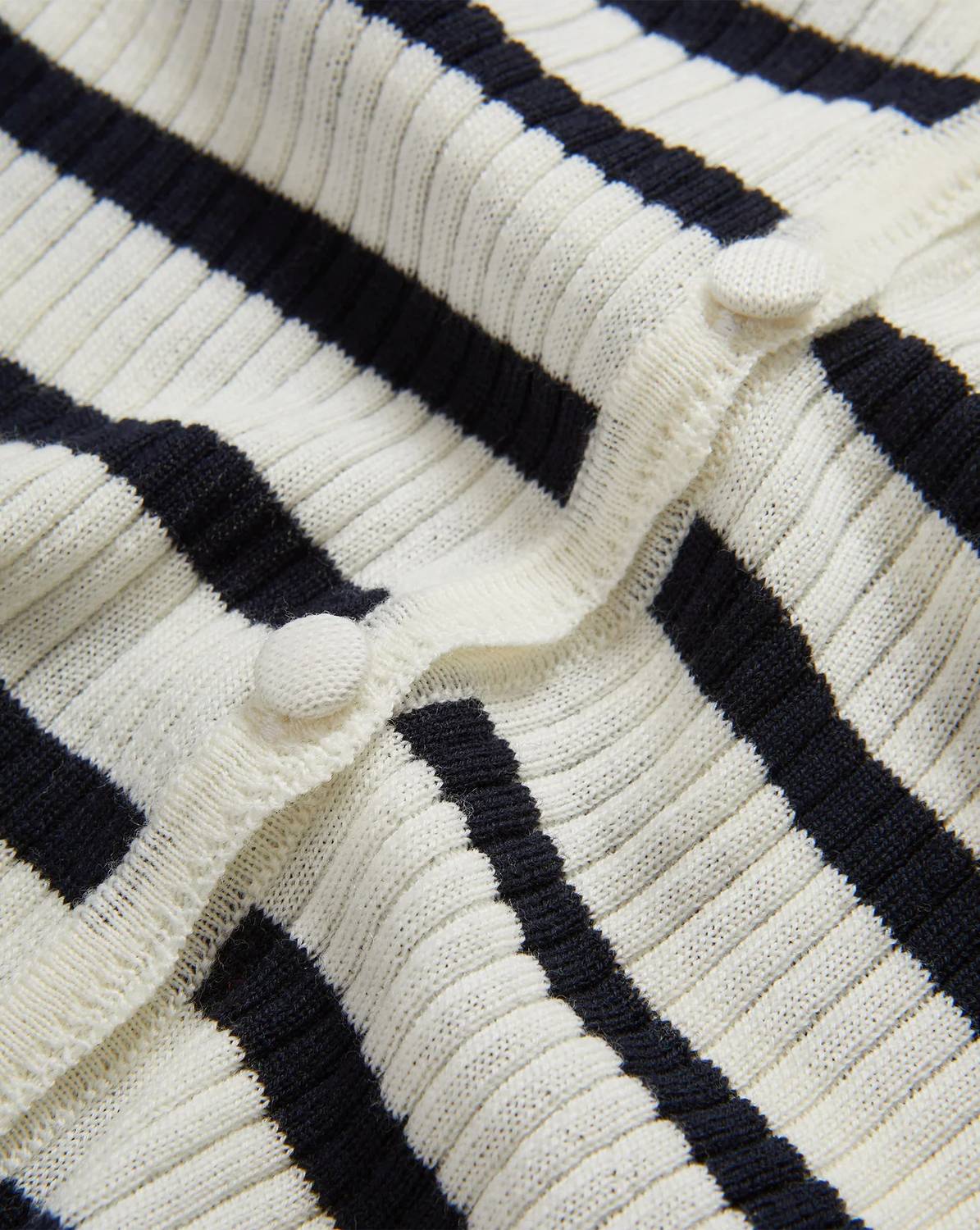 Anwin Merino Wool Cardigan In Dove Navy Stripe
