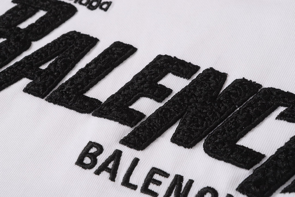 Balenciaga Comic Lettering BB Crest T-Shirt in Black & White