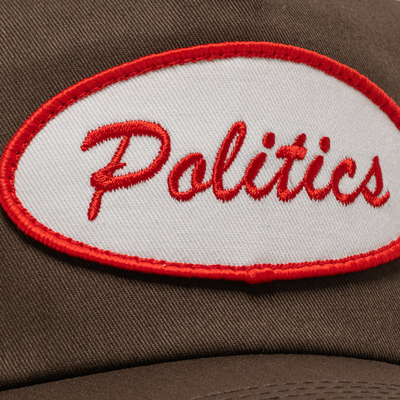 Politics Oval Trucker Hat - Brown